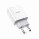 Home Charger | 2.1A | 1U | USB C Cable (1m) — Hoco C81A — White