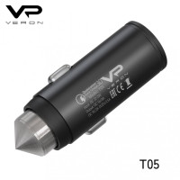 Car Charger | 15W | USB | 3.0A  — Veron T05 QC3.0 Metal Blister Packing