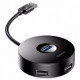 HUB Adapter Baseus(CAHUB-F) Airjoy round box (USB3.0 to USB3.0*1+USB2.0*3）10cm — CAHUB-F01 Black