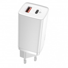 Home Charger 65W GaN2 1U 1C Baseus (CCGAN2L-B) Lite Quick Charger — CCGAN2L-B02 White