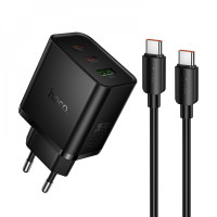Home Charger | 65W | GaN | 2PD | 1U C to C Cable (1m) — Hoco N75