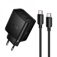 Home Charger | 65W | GaN | 2PD | 1U C to C Cable (1m) — Hoco N75