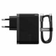 Home Charger 100W GaN5 1U 1C C to C Cable (1m) Baseus (CCGP090) Pro Fast Charger — CCGP090201 Black