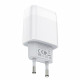 Home Charger 2.4A 2U Lightning Cable (1m) Hoco C73A — White