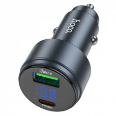 Car Charger | 45W | QC3.0 — Hoco Z57B — Metal gray