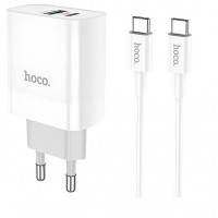 Home Charger 20W PD QC3.0 C to C Cable (1m) Hoco C80A — White