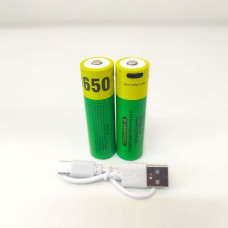 Аккумуляторные батарейки с Type-C разьемом Lithium-ion 2600mAh 18650 (2шт)