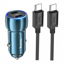 Car Charger 20W 2 PD C to C Cable (1m) Hoco Z48 — Sapphire Blue