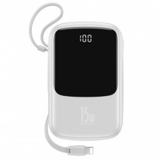 Power Bank 20000 mAh 15W Digital Display Baseus (PPQD-G) — PPQD-G02 White