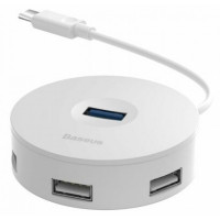 HUB USB C Baseus(CAHUB-G) Airjoy round box (Type-C to USB3.0*1+USB2.0*310cm — CAHUB-G02 White