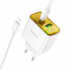 Home Charger | 30W | PD | QC3.0 | C to Lightning Cable (1m) — Hoco CS42A  — White