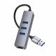 HUB USB To 3 USB3.0 & RJ45 Hoco HB34 Easy link — Metal Gray