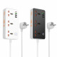 Мережевий фільтр 2500W 3U | 3P | 1C 30W | 3m — Hoco AC8A — Black