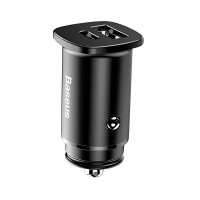 Car Charger 30W 1U 1C Baseus (CCALL-AS01) Square metal — CCALL-AS01 Black