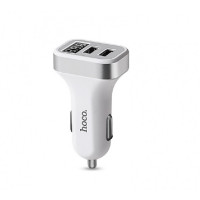 Car Charger | 3.1A | 2U | Digital Display — Hoco Z3 — White