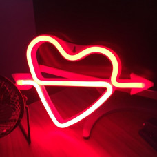 Ночной светильник Neon Sign — Red Arrow Heart