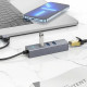 HUB USB To 3 USB3.0 & RJ45 Hoco HB34 Easy link — Metal Gray