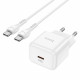 Home Charger 30W PD C to C Cable (1m) Hoco N32 Glory — white