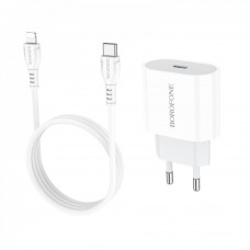 Home Charger 2.1A PD3.0 C to Lightning Cable (1m) Borofone BA61A — White