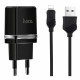 Home Charger 2.4A 2U Lightning Cable (1m) Hoco C12 Black — Black