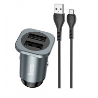 Car Charger 24W 2U Hoco NZ4 — Metal Gray