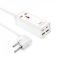 Мережевий фільтр 2500W 2U | 1P | 2C 65W | 1.5m — Hoco AC10A  — White
