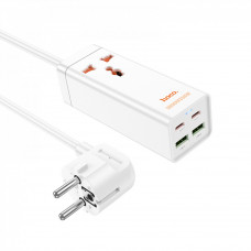 Мережевий фільтр 2500W 2U | 1P | 2C 65W | 1.5m — Hoco AC10A  — White