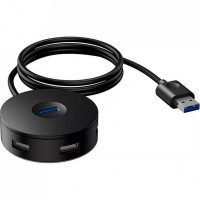 HUB Adapter Baseus(CAHUB-U01) Airjoy round box (USB3.0 to USB3.0*1+USB2.0*31m — CAHUB-U01 Black