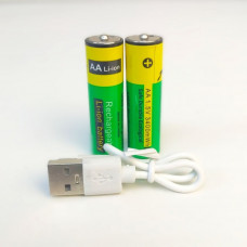 Аккумуляторные батарейки с Type-C разьемом Lithium-ion 3400mAh AA-5 (2шт)