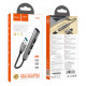 USB HUB : USB C To 4 USB — Hoco HB26  — Metal grey