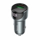 Car Charger 20W PD QC3.0 Digital Display Hoco Z42 — Metal Gray