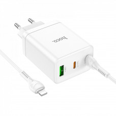 Home Charger 35W PD QC3.0 C to Lightning Cable (1m) Hoco N33 — White