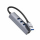 HUB USB To 3 USB3.0 & RJ45 Hoco HB34 Easy link — Metal Gray