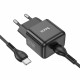 Home Charger 30W PD C to C Cable (1m) Hoco N32 Glory — black