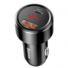 Car Charger 45W 1U 1C Digital Display Baseus (CCMLC20C) Magic Series PPS (Type-c PD+QC) Intelligent quick charging — CCMLC20C-01 Black