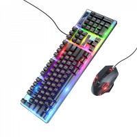 Комплект клавіатури та миші Hoco GM18 Luminous gaming keyboard and mouse set(Russian version) — Black