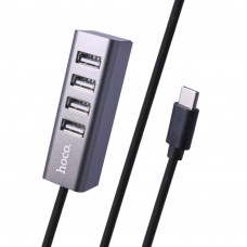 USB HUB Hoco HB1 Line Machine ; USB To 4 USB — Silver