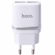 Home Charger 2.4A 2U Micro Cable (1m) Hoco C12 White