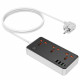 Мережевий фільтр 2500W 3U | 3P | 1C 30W | 3m — Hoco AC8A — Black