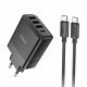 Home Charger 45W PD QC3.0 C to C Cable (1m) Hoco C127A — Black