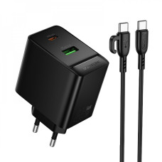 Home Charger 45W PD QC3.0 C to C Cable (1m) Borofone BAS16A