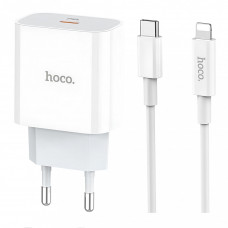 Home Charger 30W PD C to Lightning Cable (1m) Hoco C76A Pro — White