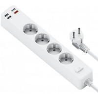 Фільтр живлення 3U 4P 1C 13A 1,6m WiWU U02UK3MW PD20W UK Plug — White