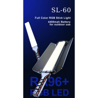 Лампа LED видео Handheld Fill Light Stick SL-60 RGB I 1m cable with adapter I1pc battery 4400mA I Remote I Barn door light shield I Carry bag