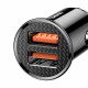 Car Charger 30W 2U Baseus (CCALL-YD01) Circular Plastic A+A Dual QC3.0 Quick Black