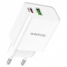 Home Charger 20W PD QC3.0 C to Lightning Cable (1m) Borofone BA69A — White