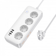 Фільтр живлення 2500W 3U | 4P | 1C 17W | 2m — Hoco AC21 — White