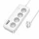 Фільтр живлення 2500W 3U | 4P | 1C 17W | 2m — Hoco AC21 — White