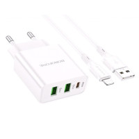 Home Charger 20W PD 2 QC3.0 Lightning Cable (1m) Borofone BA70A — White