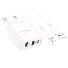 Home Charger 20W PD 2 QC3.0 Lightning Cable (1m) Borofone BA70A — White